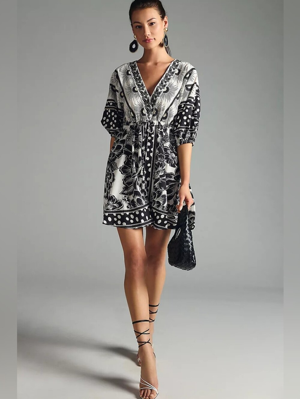 FARM Rio Printed Puff Sleeve Mini Dress SZ XXS